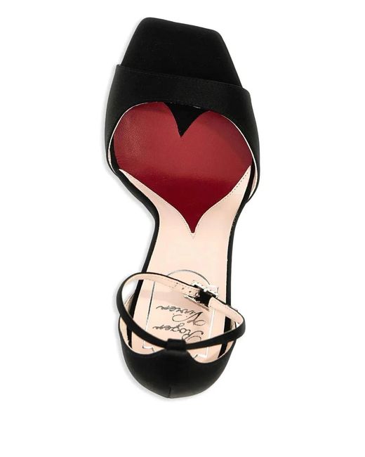 Roger Vivier Black Sandal With Jewelled Heel