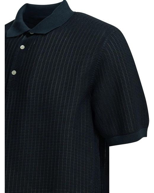 Beams Plus Black Paper Polyester Nylon Spandex Washi Yarn Polo Shirt for men