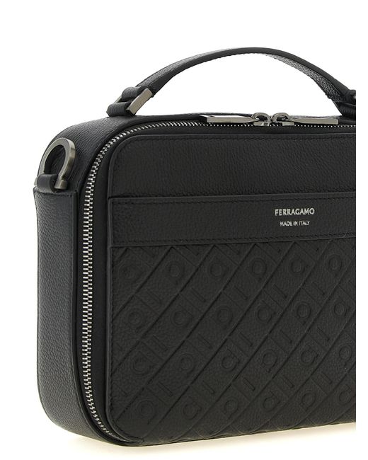 Ferragamo Black Monogram' Crossbody Bag for men