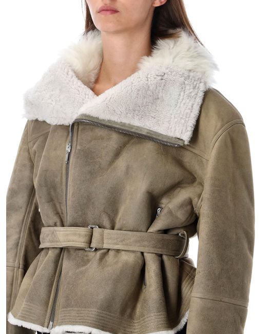 Rick Owens Multicolor Cropped Flight Shearling Jacket