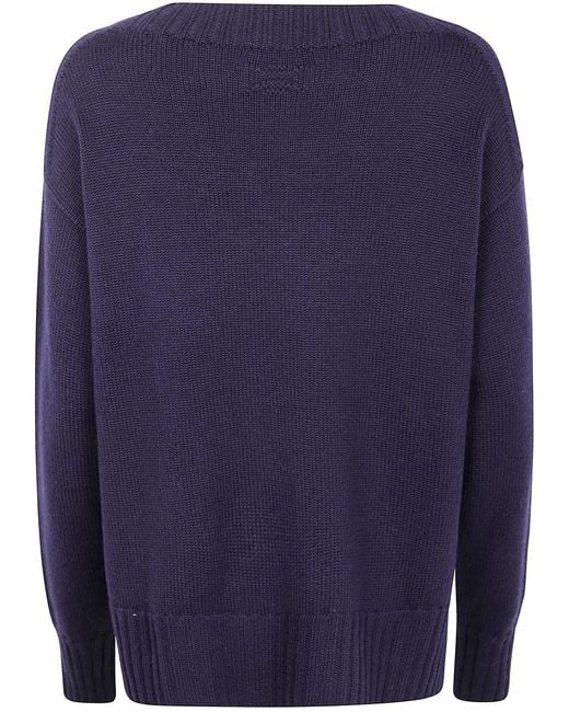 Drumohr Blue Long Sleeve Crew Neck Aweater