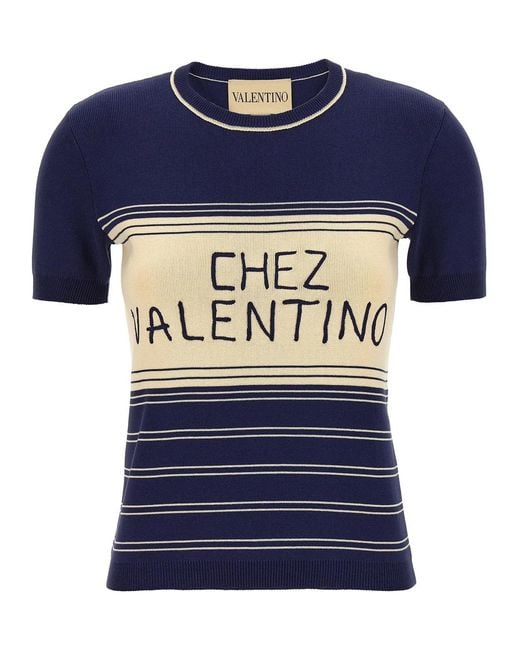 Valentino Garavani Blue 'Chez T-Shirt