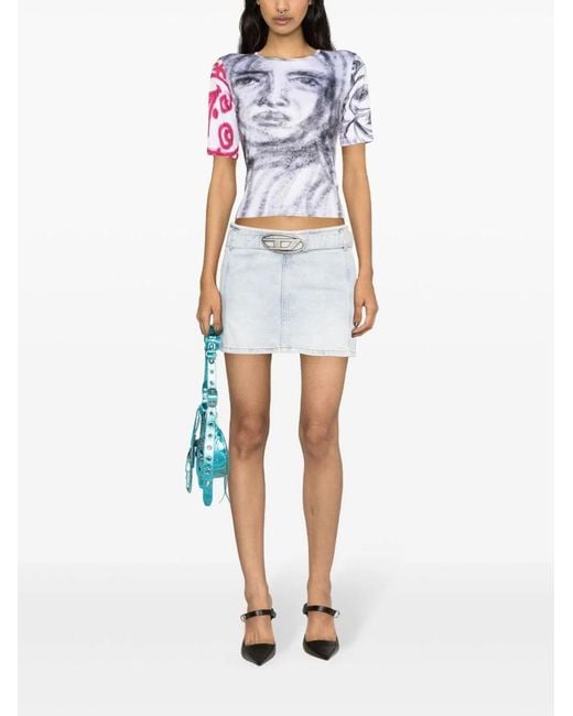 DIESEL White De-Flip-S Skirt