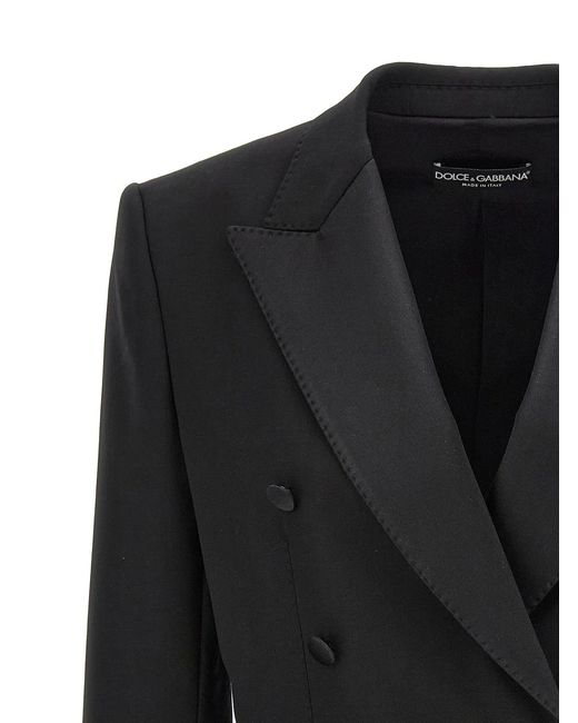 Dolce & Gabbana Black Dolce & Gabbana 'Tuxedo' Crop Blazer