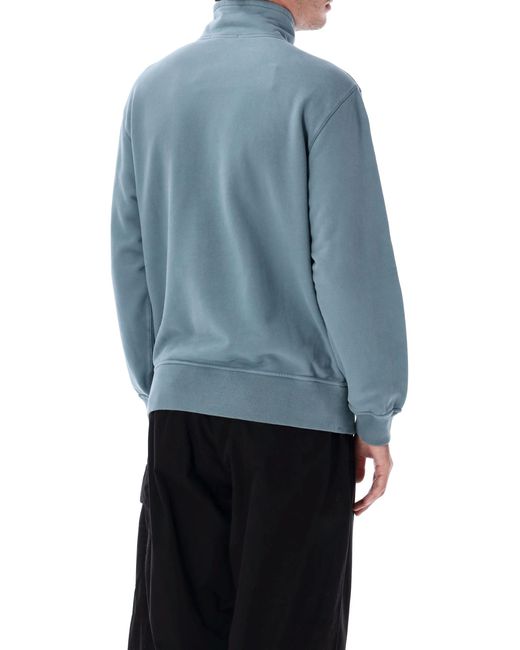 Stone Island Blue Half Zip Fleece for men