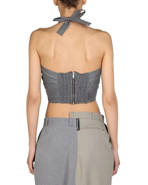 1/OFF Gray Top With Crossed Straps
