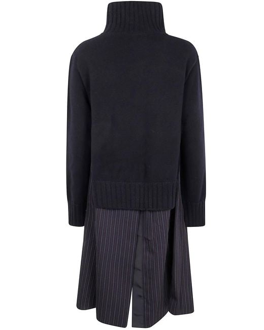 Sacai Blue Knit Coat Dress for men