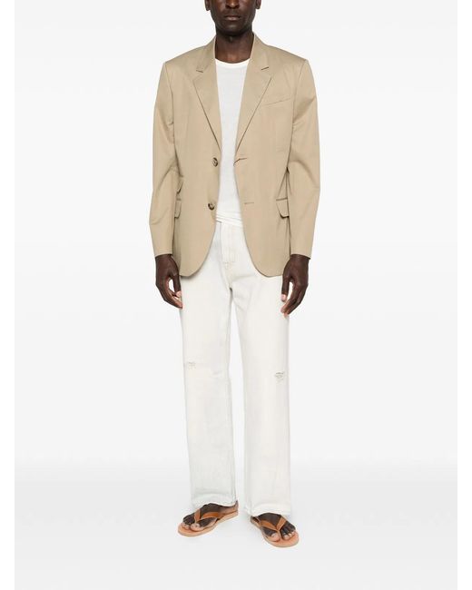 AMI Natural Cotton Breasted Jacket for men