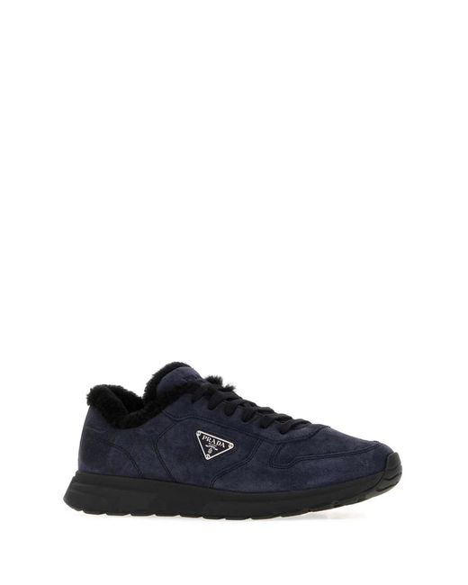 Prada Blue Suede Prax 2.0 Sneakers for men