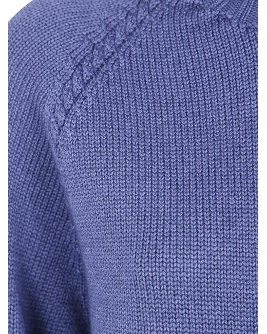 Rossopuro Blue Long Sleeved Turtle Neck Sweater