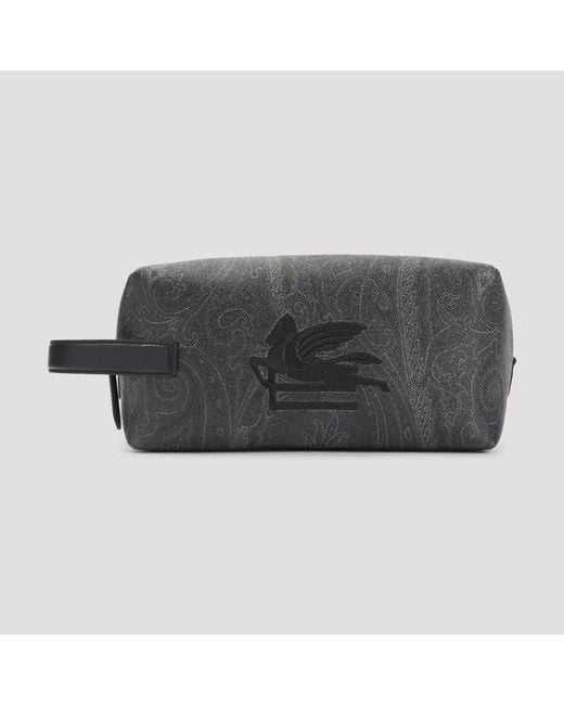 Etro Black Cotton Arnica M Pouch for men