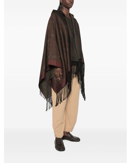 Etro Black Wool Blend Cape