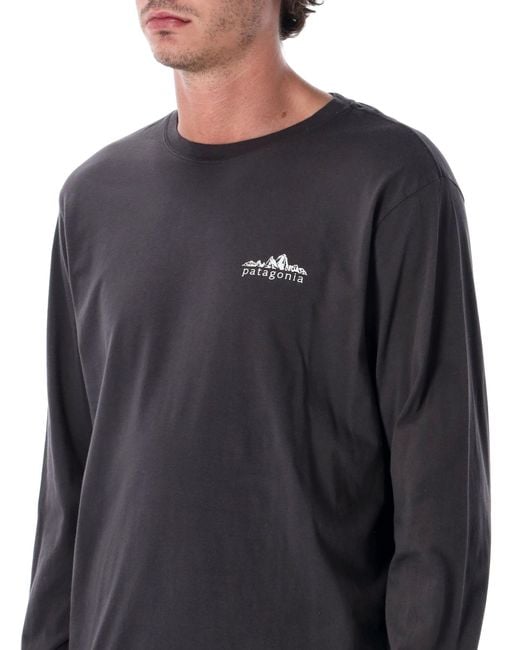 Patagonia Blue Fitz Roy Foothills Long Sleeve T-Shirt for men