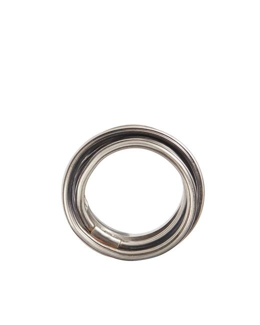 Werkstatt:münchen Gray Wound Track Ring for men