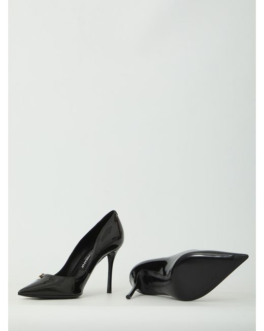 Dolce & Gabbana Black Dolce&Gabbana Elegant Patent Leather Pumps
