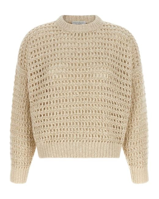Brunello Cucinelli Natural 'Dazzling Braids' Sweater