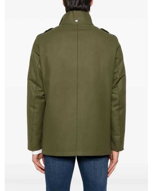Herno Green Short Peacoat for men