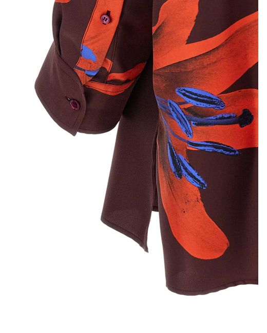 McQueen Red 'Flame Lily' Shirt