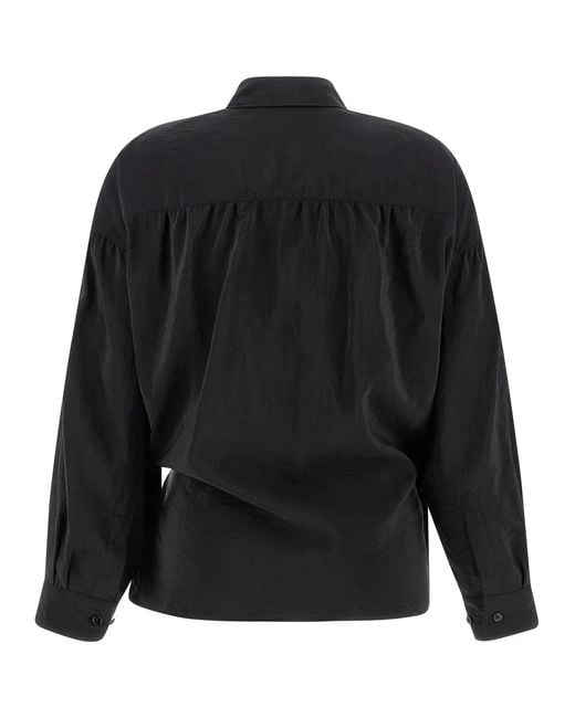 Lemaire Black 'Straight Collar Twisted' Shirt