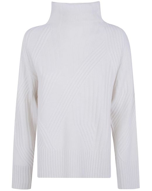 Joseph White "Isabel" Soft Wool Ribs Turtle Neck