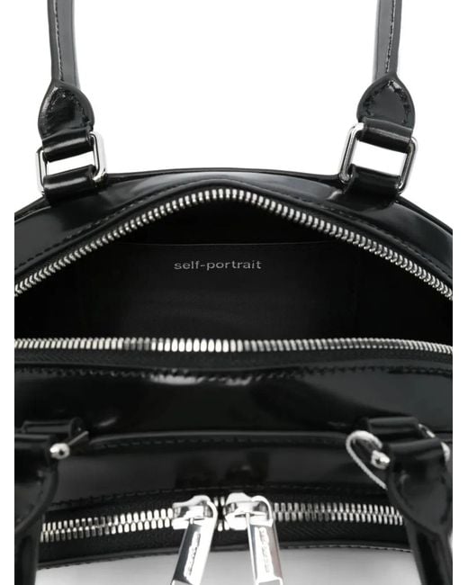Self-Portrait Black Mini With Charm Shoulder Bag