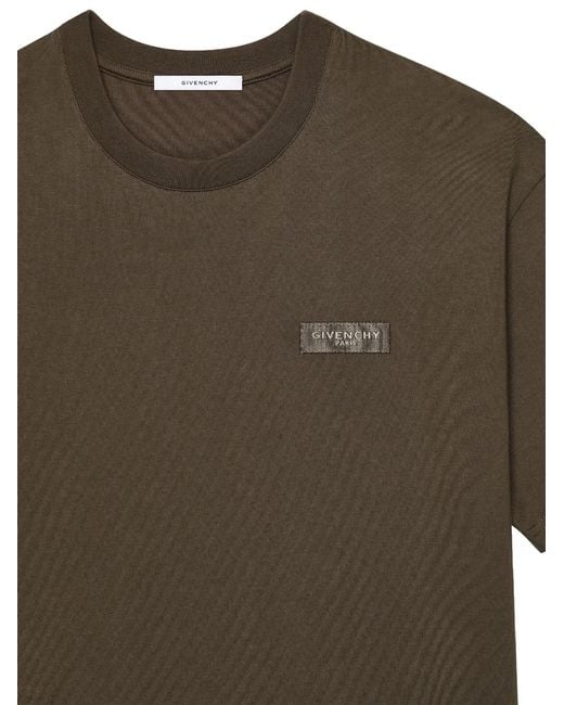 Givenchy Green T-Shirt With Paris Gros Grain for men