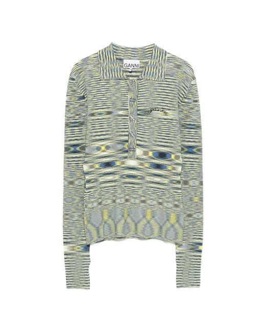 Ganni Green Recycled Viscose Polyamide Jersey
