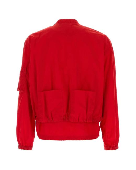 Fendi Red Nylon Bomber Jacket for men