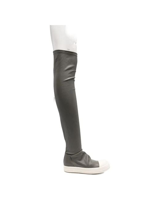 Rick Owens White Leather Boots