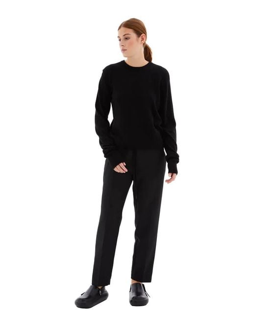 Jil Sander Black Cn Ls Cotton Sweater