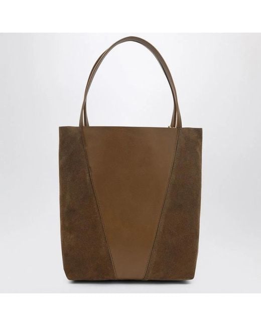 Chloé Brown Leather And Suede Chlo㨠Spin Shopping Bag