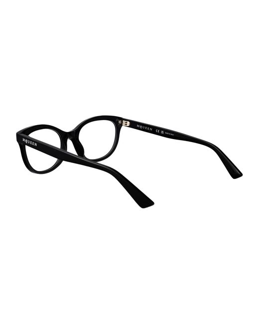 McQueen Black Transparent Acetate Glasses