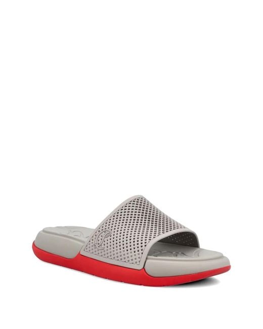 Christian Louboutin White Easy Breezy Pool Slides for men