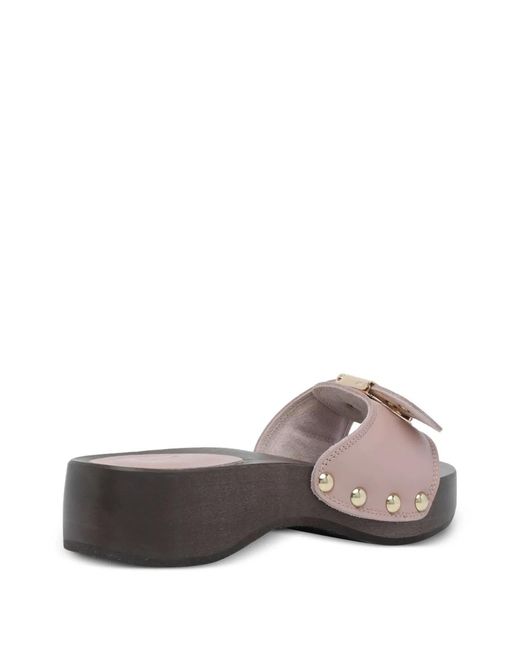 Scholl Gray Antique Leather Sandals