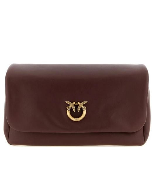 Pinko Brown Soft Finish Flap Bag