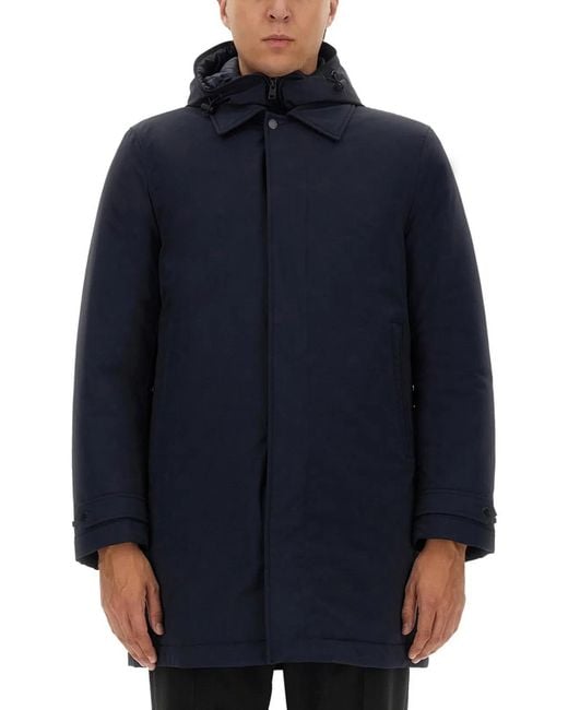 Woolrich Blue Nylon Jacket for men