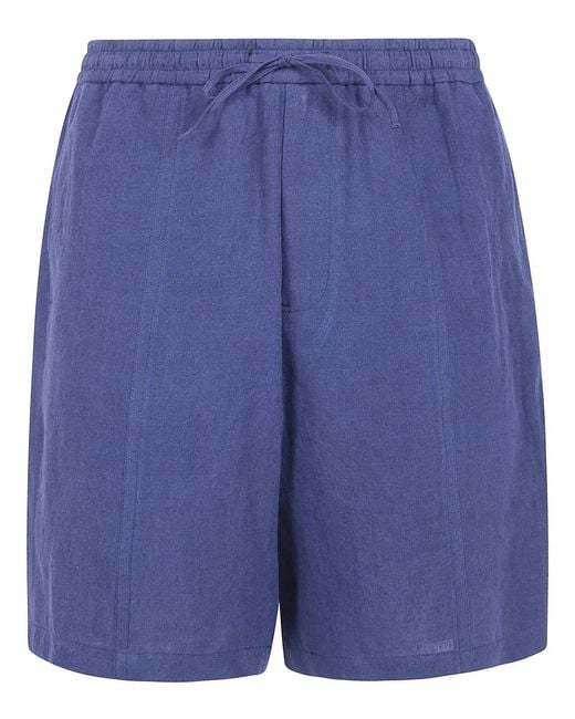Emporio Armani Blue Linen Shorts for men