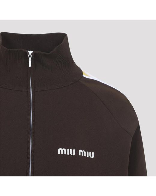 Miu Miu Black Chocolate Tech Fabric Sweatshirt