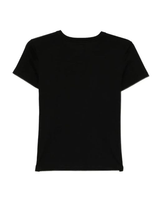 Tom Ford Black Cotton T-Shirt With Tf Logo Embroidery