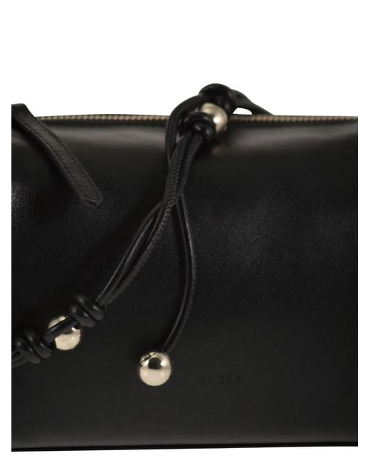 Furla Black Talia Mini – Leather Shoulder Bag