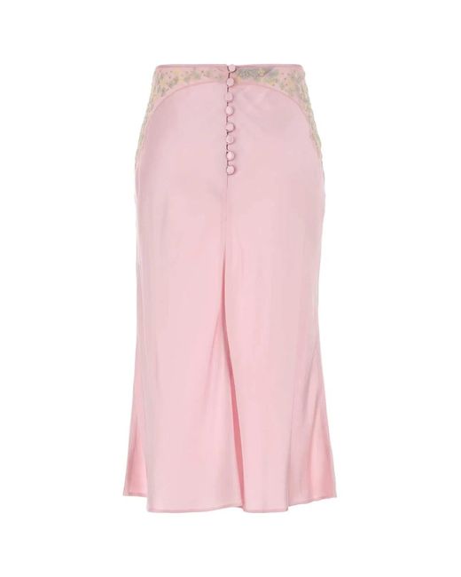Prada Pink Satin Skirt