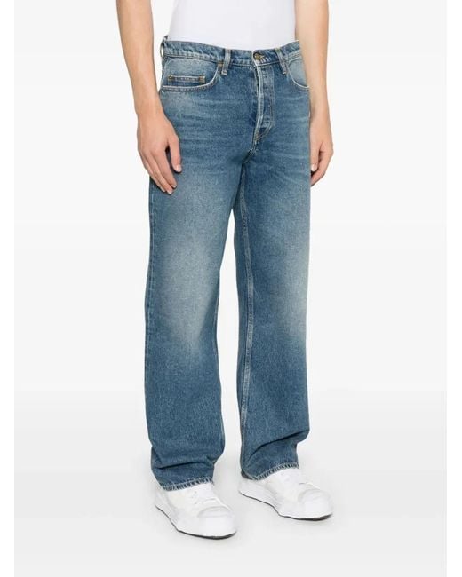 Golden Goose Deluxe Brand Blue "Golden M's" Pant Skate Loose Medium Washed Denim for men