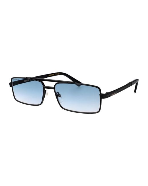 DSquared² Blue Matte Metal Sunglasses for men