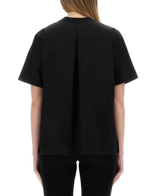 Moncler Black T-Shirt With Side Buttons