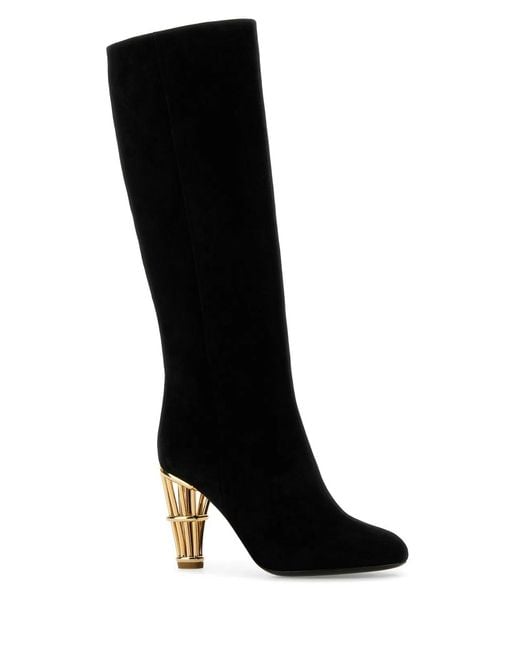 Ferragamo Black Doria Leather Pumps