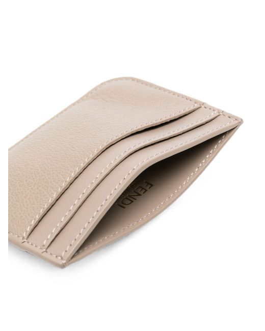 Fendi Natural Leather Ff Card Holder