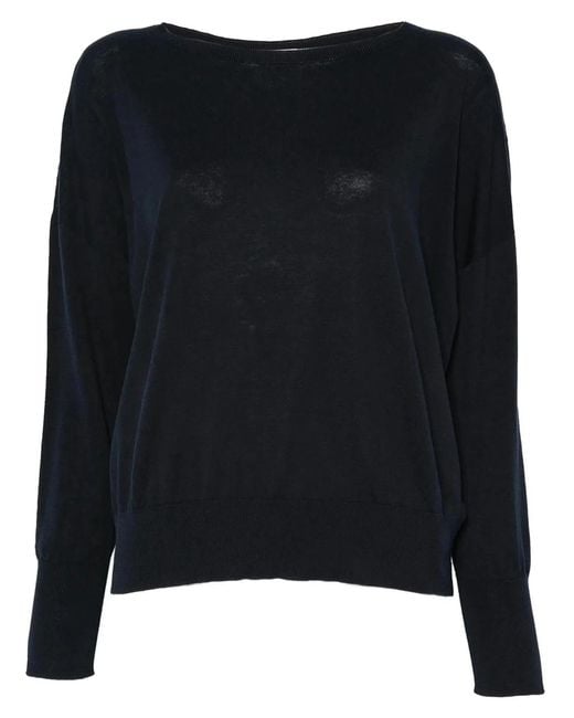 Zanone Black Fine-Knit Top