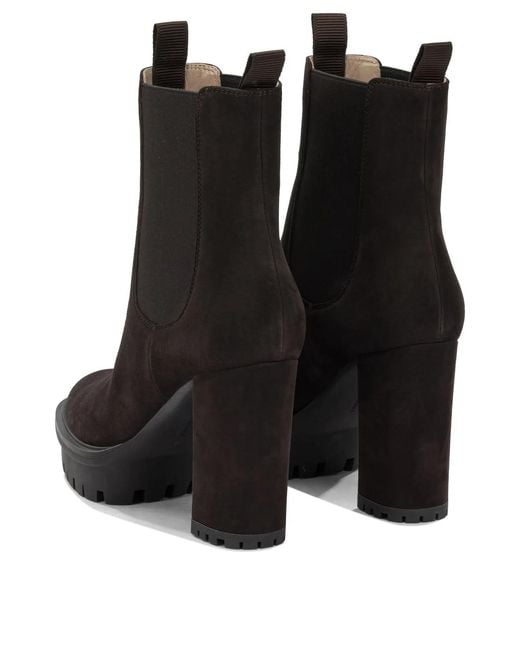 Gianvito Rossi Black "Barry" Pull-On Ankle Boots