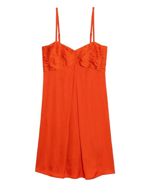 Zadig & Voltaire Red Zadig&Voltaire Short Satin Straps Dress