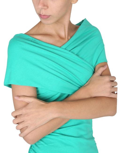 MSGM Blue Draped Dress